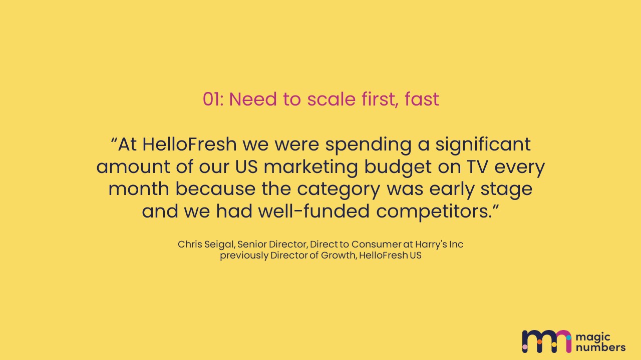 TV playbook for online - Need to scale first, fast